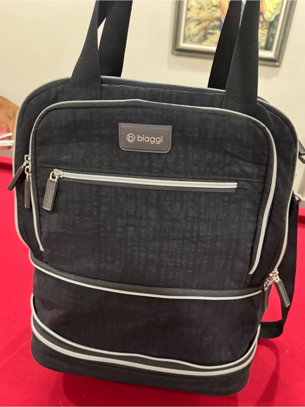 Biaggi Zipsak Boost Underseat / Micro-Fold Expandable Travel Tote in black